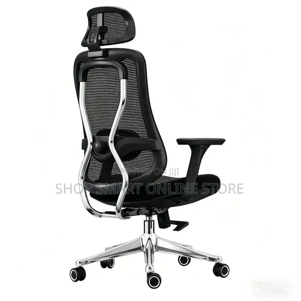 Ergonomic Metal Rod Back Support Office Chair - Brand New - 1