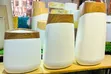 Modern Waste Bin with Wood-Grain Rim - 2