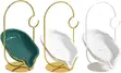 Self-Draining Soap Dish Holder - White & Gold - 4