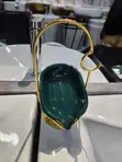 Self-Draining Soap Dish Holder - White & Gold - 5