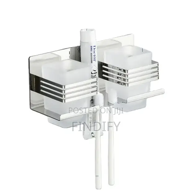 Stainless Steel Wall Mount Toothbrush Holder - 1
