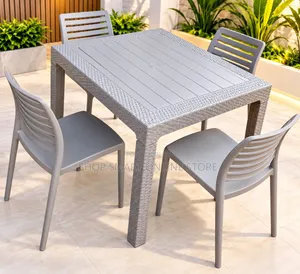 Brand New Stackable Plastic Outdoor Table and Chairs Set