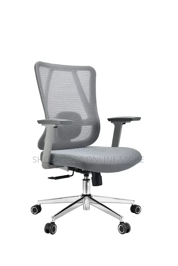 Brand New Heavy Duty Office Chair with Back Support - Grey - 1