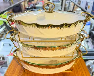 3-Piece Luxury Ceramic Food Warmer & Serving Dish Set