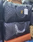 Black Checkered Travel Duffel Bag - 1