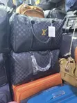 Black Checkered Travel Duffel Bag - 2