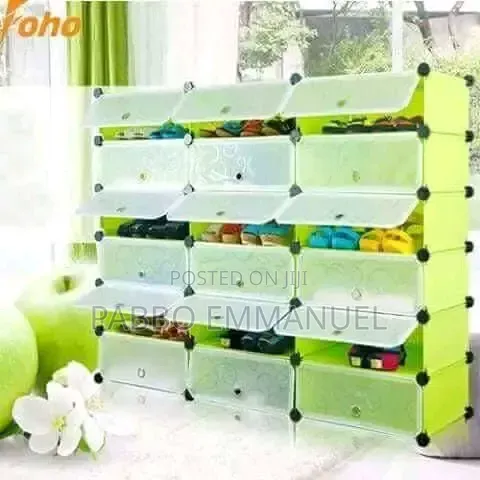4-Column Plastic Shoe Rack - 1