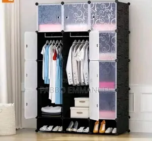 3 Column Plastic Closet with Shoe Rack