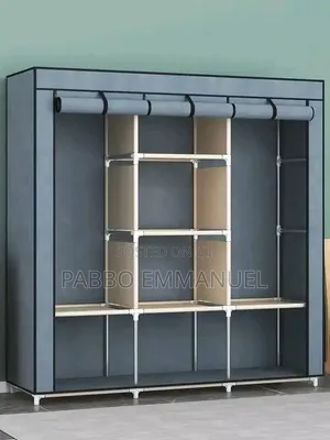 Embossed 3 Column Wood Wardrobe