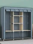 Embossed 3 Column Wood Wardrobe - 1
