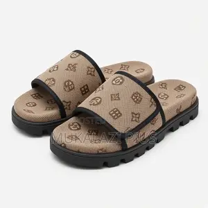 Louis Vuitton Slides - Brown Logo Pattern