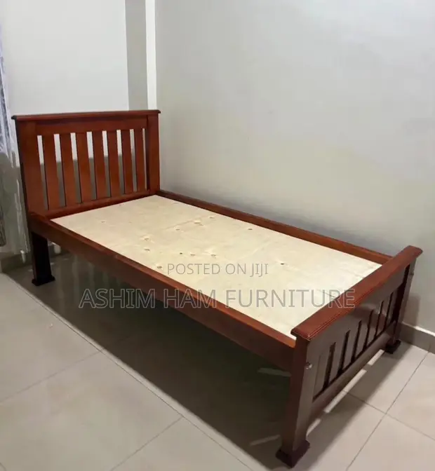 3x6 Wooden Single Bed - Mahogany Colour - 1