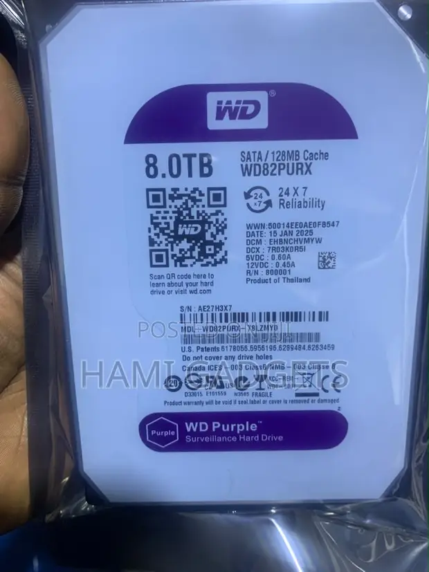 8TB WD Purple Surveillance Hard Drive - 1