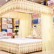 Luxury Cream 2-Poster Bed Canopy with Embroidered Lace - 2