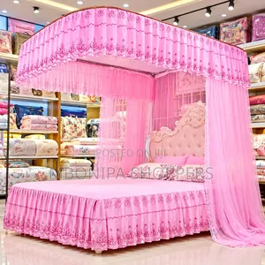 Luxury Pink Canopy Bed Mosquito Net Set