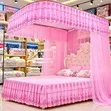 Luxury Pink Canopy Bed Mosquito Net Set - 2