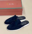 Original Brand New Loro Piana Luxury Suede Slip-on Mule Loafers - 2