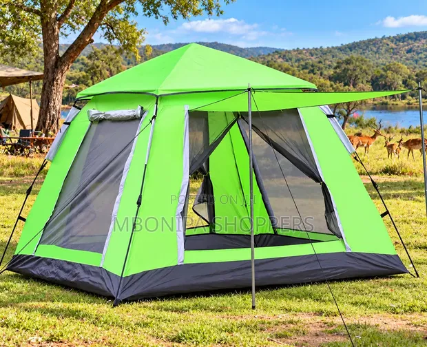6-Person Family Camping Tent with Canopy - 1