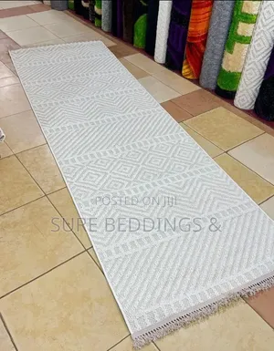 4 Meter Hallway Runners - Cream & Beige Geometric