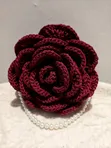 Crochet Rose Bag - Burgundy - 3