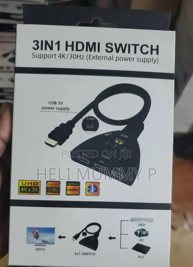 3-in-1 HDMI Switcher with USB Power - 1