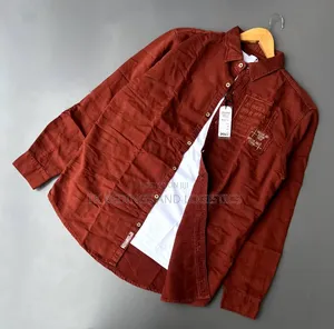 Embroidered Pocket Long Sleeve Shirts for Men