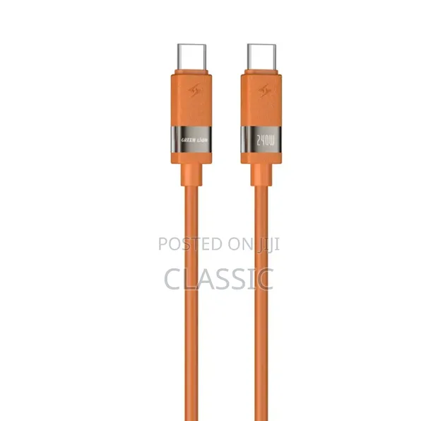 Green Lion Matte Silicone USB-C to USB-C Cable 240W 1m - Orange - 1