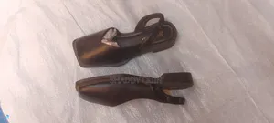 Ladies Black Leather Formal Flat Mules - J J