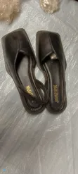 Ladies Black Leather Formal Flat Mules - J J - 2