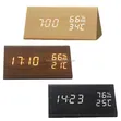 Triangular Wooden Digital LED Alarm Clock - 1