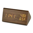 Triangular Wooden Digital LED Alarm Clock - 2