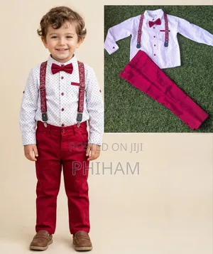 Kids Suspender Set with Shirt and Trousers