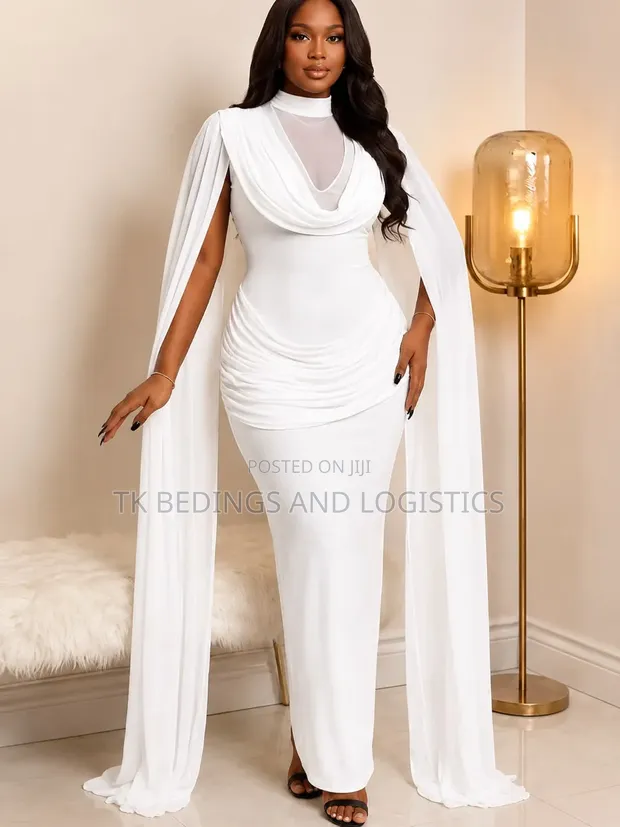 Ladies Bodycon Dress with High Neck Mesh - 1
