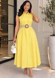 Ladies Cotton Shirt Dress - Sleeveless - 2