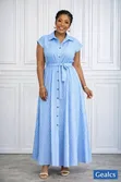 Ladies Shirt Dress with Belt - 1