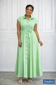 Ladies Shirt Dress with Belt - 3