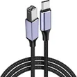 USB B to USB C Printer Cable - Nylon, Compatible with MacBook Pro - 1