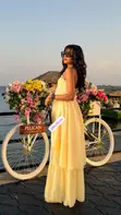 Luxury Ladies Halter-Neck Flowing Maxi Dress - 2