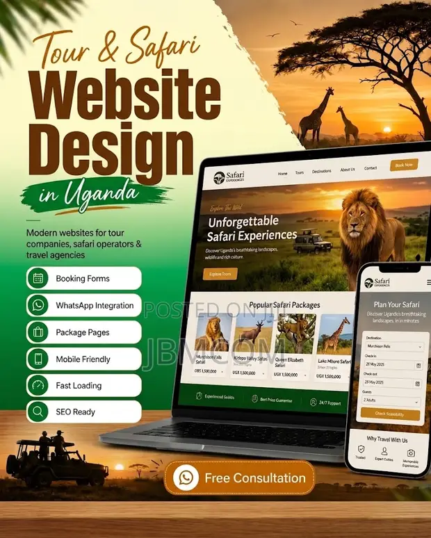 Tour Safari Website Design in Uganda - 1