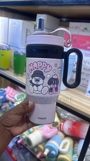 Twinkle Cartoon Thermal Stainless Steel Tumbler with Straw