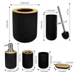 6-Piece Black and White Bathroom Accessory Set - 3