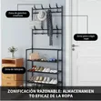 Wolpin 4 Tier Shoe Rack with Hooks - 2