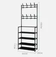 Wolpin 4 Tier Shoe Rack with Hooks - 3