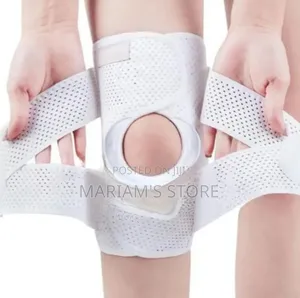Breathable White Knee Protector with Side Stabilizers