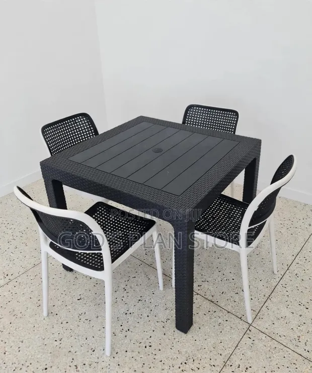 Dining Plastic Table and Chairs Set - 1