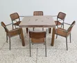 Symmetrical 6-Seater Plastic Dining Table and Chairs - 3
