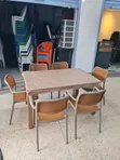 Symmetrical 6-Seater Plastic Dining Table and Chairs - 4