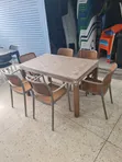 Symmetrical 6-Seater Plastic Dining Table and Chairs - 5