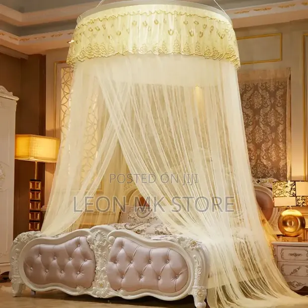 Royal Cream Canopy Bed Net - 1