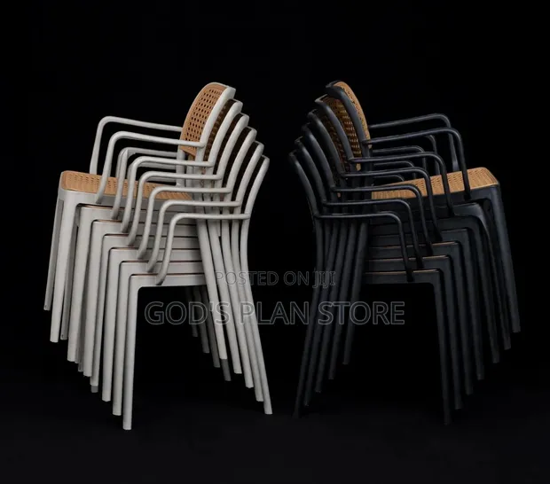 Gray Plastic Chairs - Set of 4 - 1